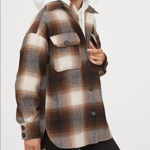 H&M herringbone shirt jacket NWT